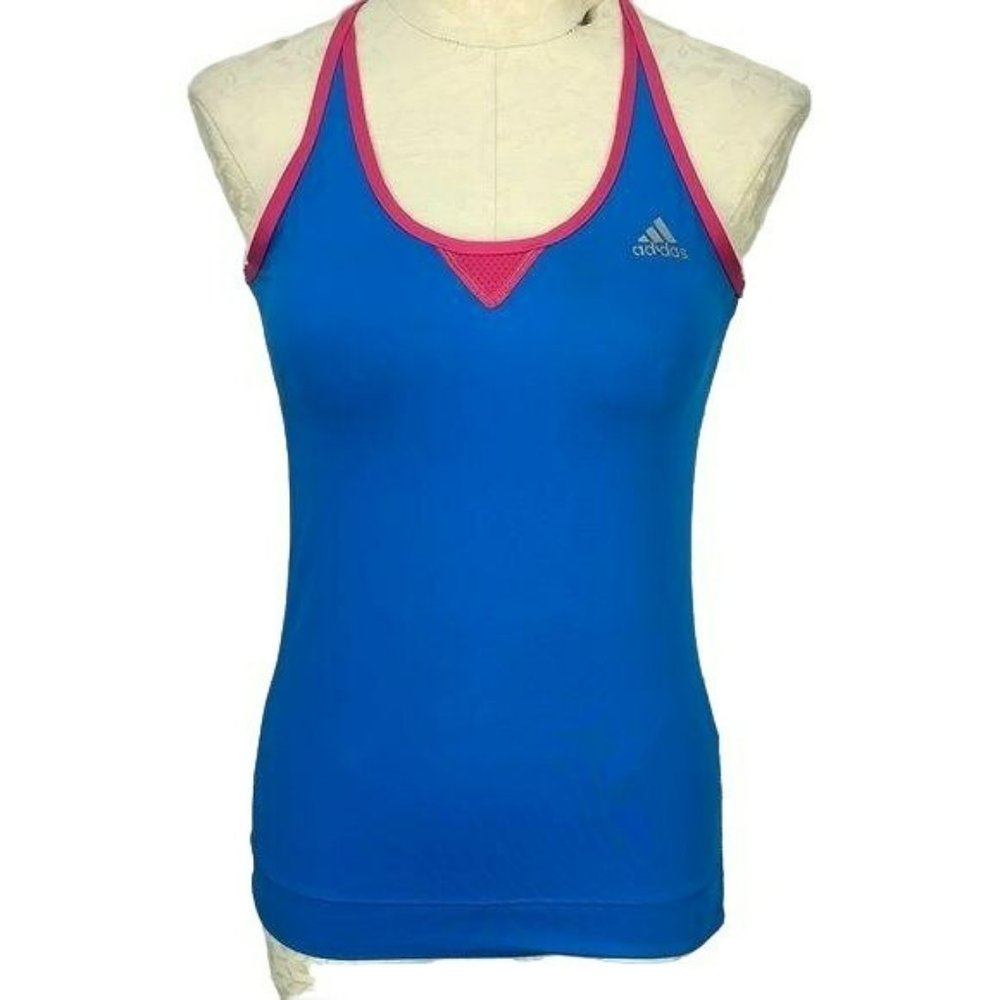 Adidas Climacool Women's Blue‎ Pink Racerback Size Small Atlantic Tank Top